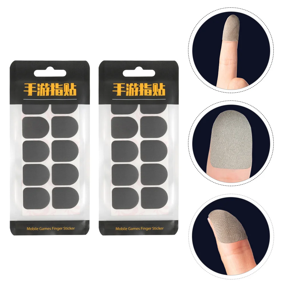 2 個のモバイル ゲーム用フィンガー ステッカー 2 バッグ グレー 滑り止め 軽量 使い捨て カーボンファイバーチップ スムーズなタッチを実現 現実的な感触
