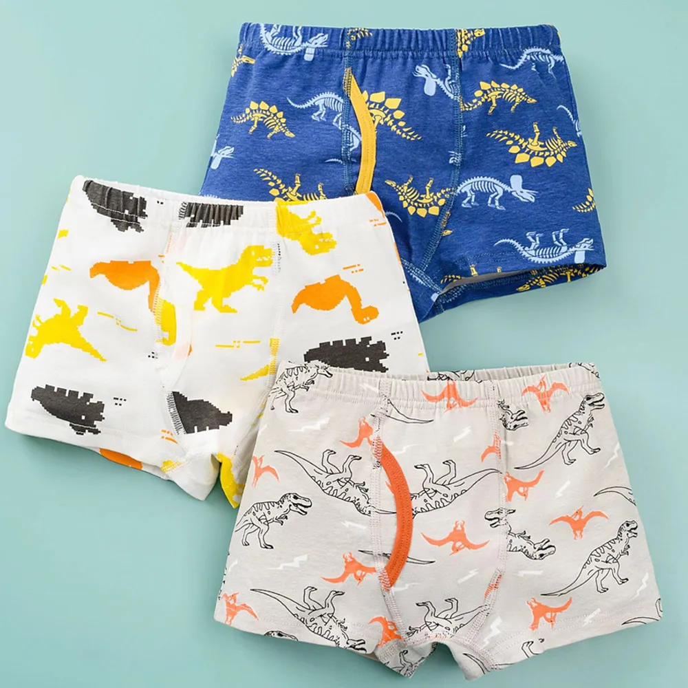 3/6 stücke Jungen Boxer Briefs Sets 2026 Neue Kinder Baumwolle Unterwäsche Junge Unterhose Teenager Cartoon Dinosaurier Druck Kinder Höschen