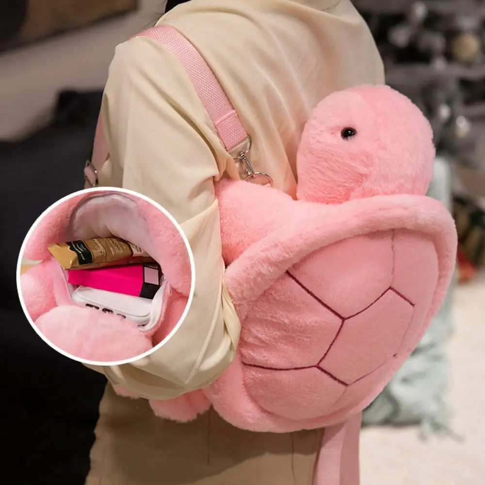 Portable Animals Turtle Plush Backpack Plush Doll Phone Bag Turtle Doll Shoulder Bag Cute 40cm Cartoon Plush Schoolbag Outdoor