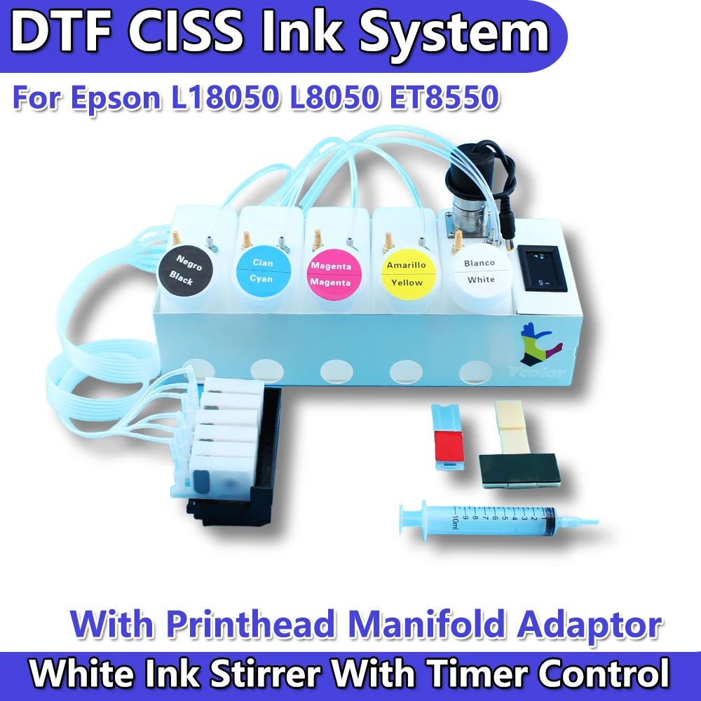 L18050 ET-8550 DTF CISS Convert Kit Printhead Adaptor Manifold Ink Damper For Epson XP600 L8050 L8180 18100 Modify