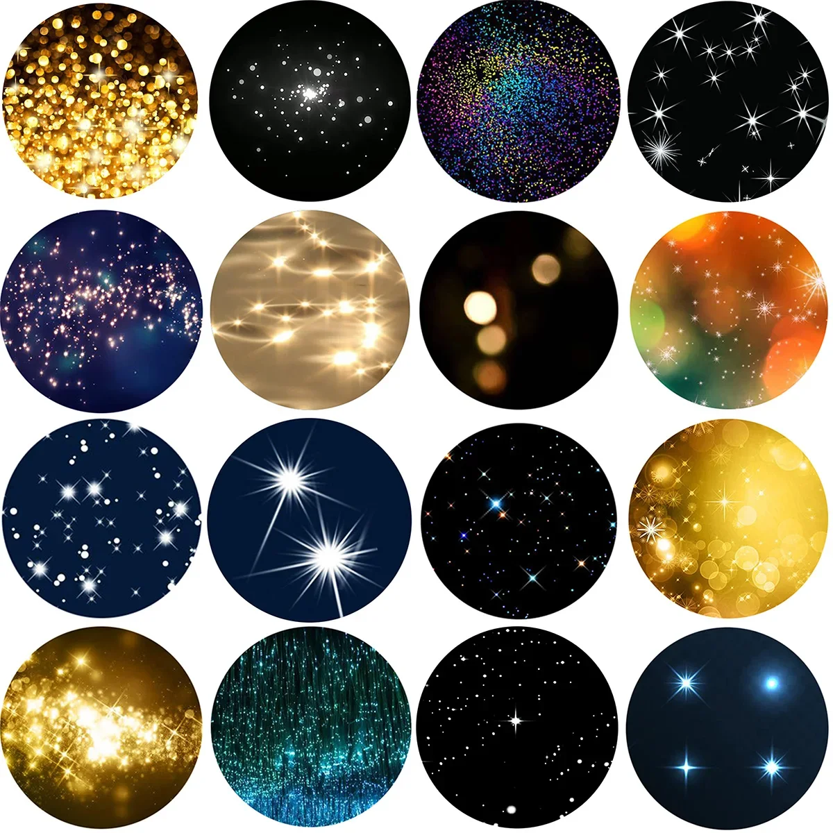 Mix Style Colorful Bling Star 10mm 12mm 14mm 18mm 20mm 25mm 30mm Photo round glass cabochon demo flatback Jewelry DIY Making