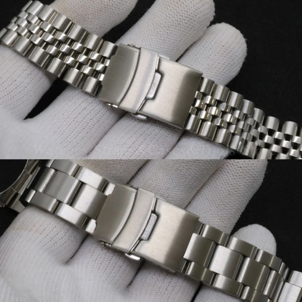 Create idea 4 fibbie di ricambio per cinturino in acciaio inox, compatibile con Seiko, compatibile con Grand Seiko, oro rosa e argento, 16 mm