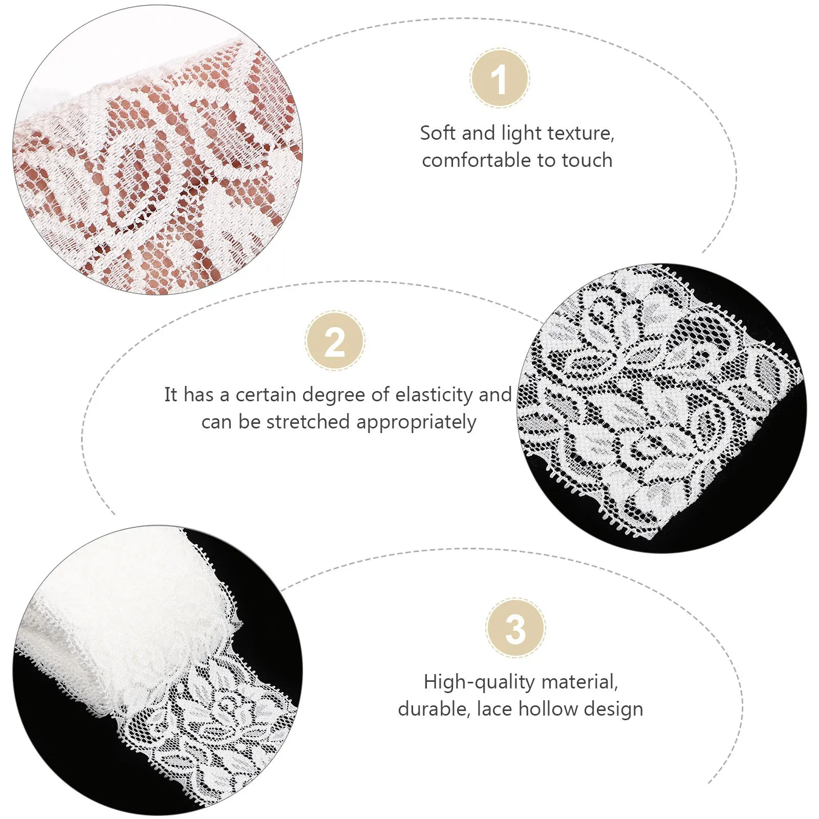 

Lace Trim Elastic Romantic Decorative Ribbon For Diy Sewing Garment Skirt Underwear Decoration Home Tailor Shop Use