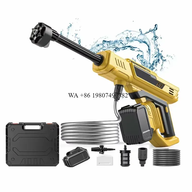 wmwmnu Portable Cordless Pressure Car Washer Powerful with 3 Speed Adjustment LCD Touch Screen for Home