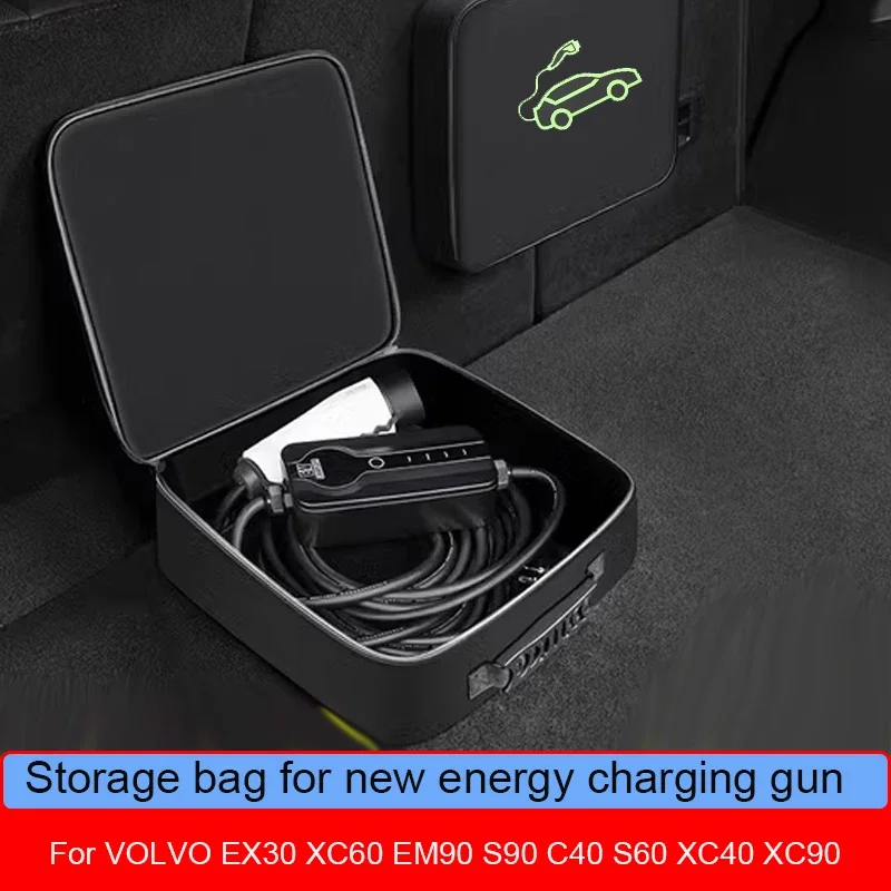 Car Charging Guns Storage Bag Energy Charging Port Rainproof Cover For VOLVO EX30 XC60 EM90 S90 C40 S60 XC40 XC90 YANGWANG U8 U9