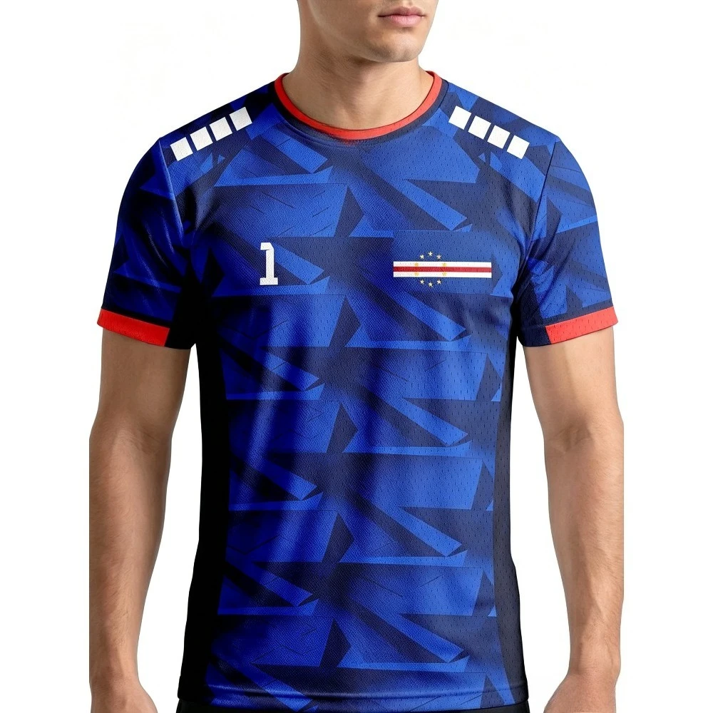 2026 Cape Verde Goalkeeper Soccer Tee, Breathable Summer Unisex Short Sleeve Sports Top