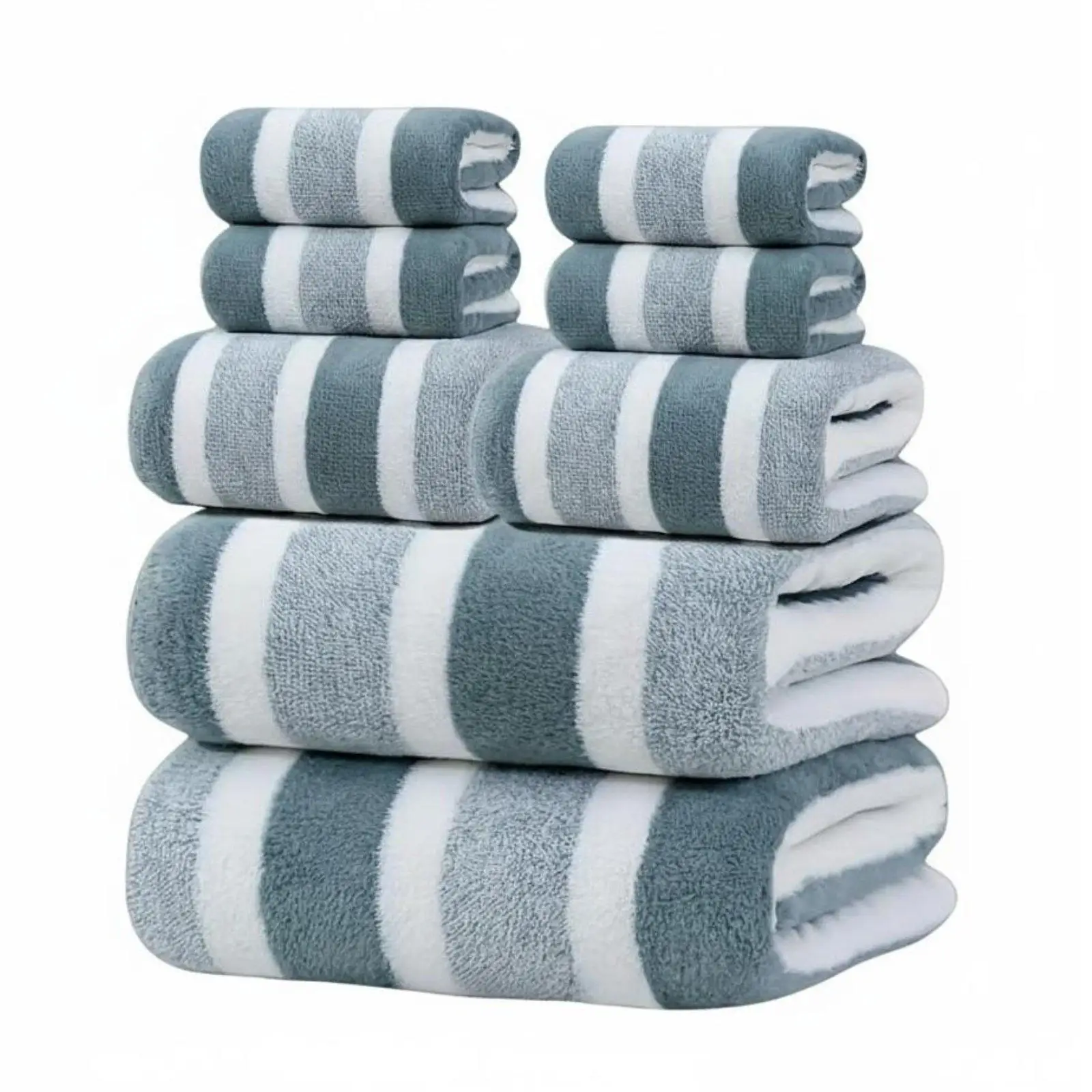 8 Pieces Washroom Towels Thickened Home Textiles Soft & Cushiony for Couples, Family