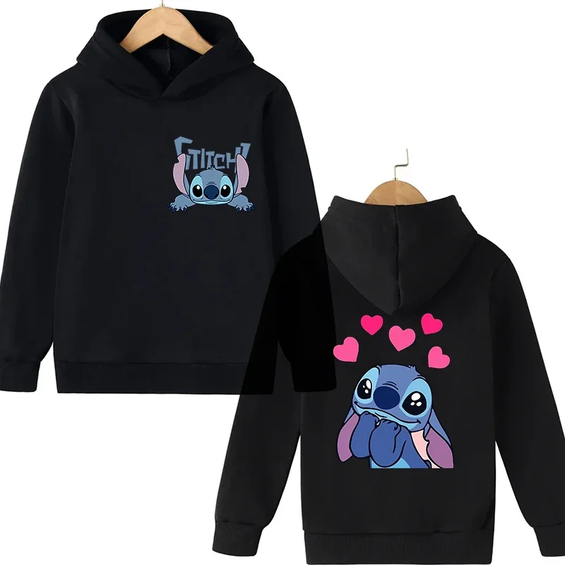 Y2k Anime Stitch Hoodie Children Cartoon Clothes Kid Girl Boy Lilo and Stitch Sweatshirt Manga Hoody Baby Casual Top