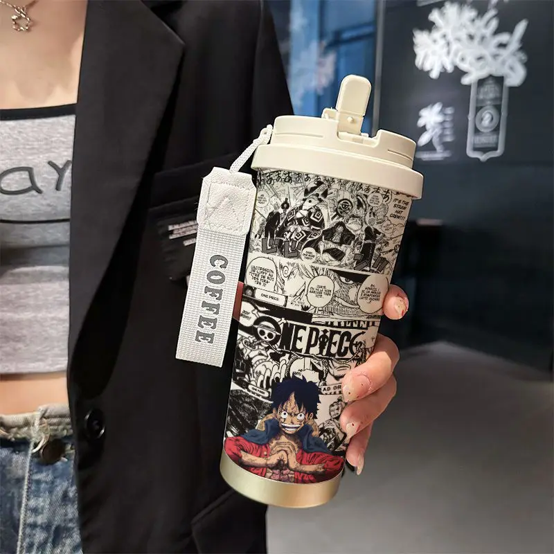Dragon Ball Wukongs neue Thermoskanne, Kaffeetasse aus Edelstahl, neue einfache Tasse, rotierendes Doppeltrinken mit Umhängeband