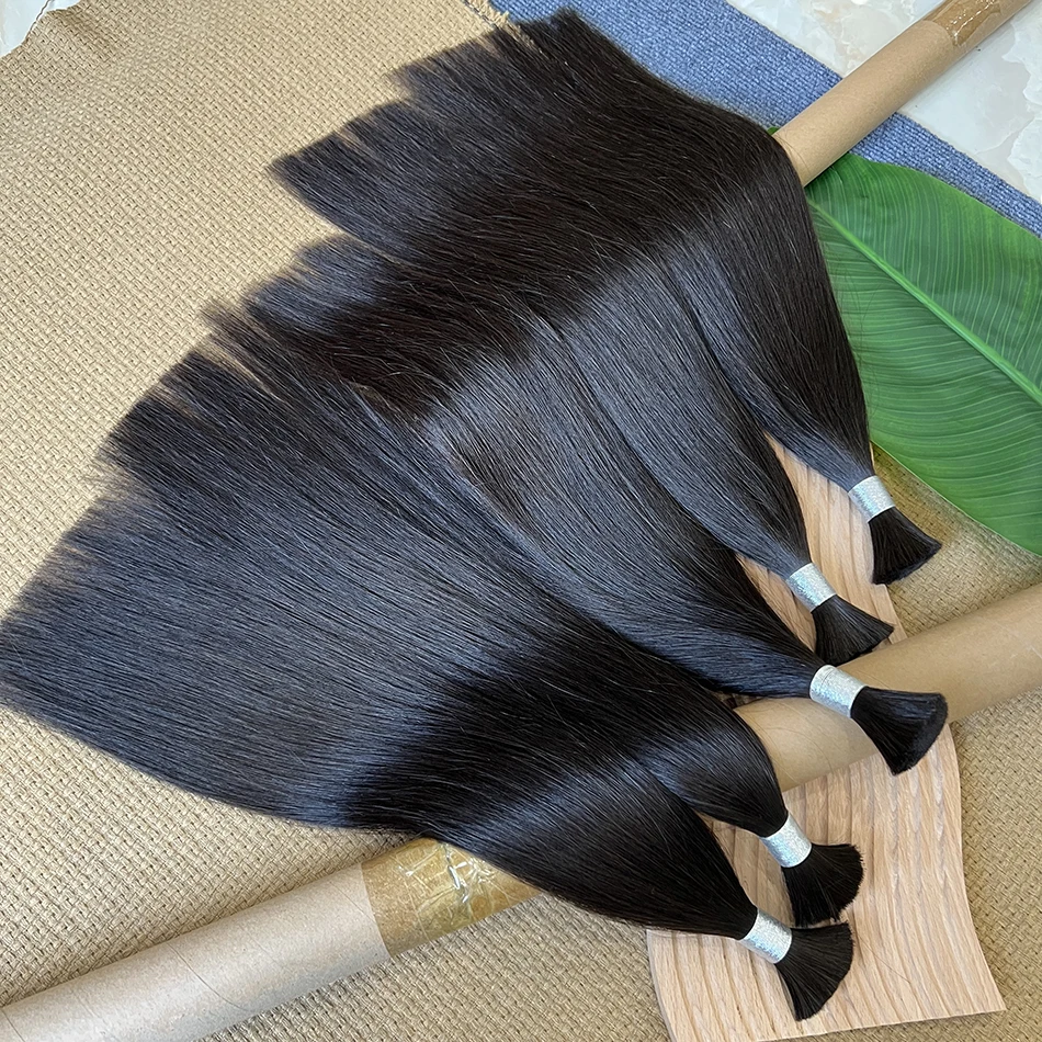 12a cabelo de luxo bluk cabello humano cutícula cru alinhada superior 100% extensões de cabelo humano vietnamita para trança preto 30 polegada