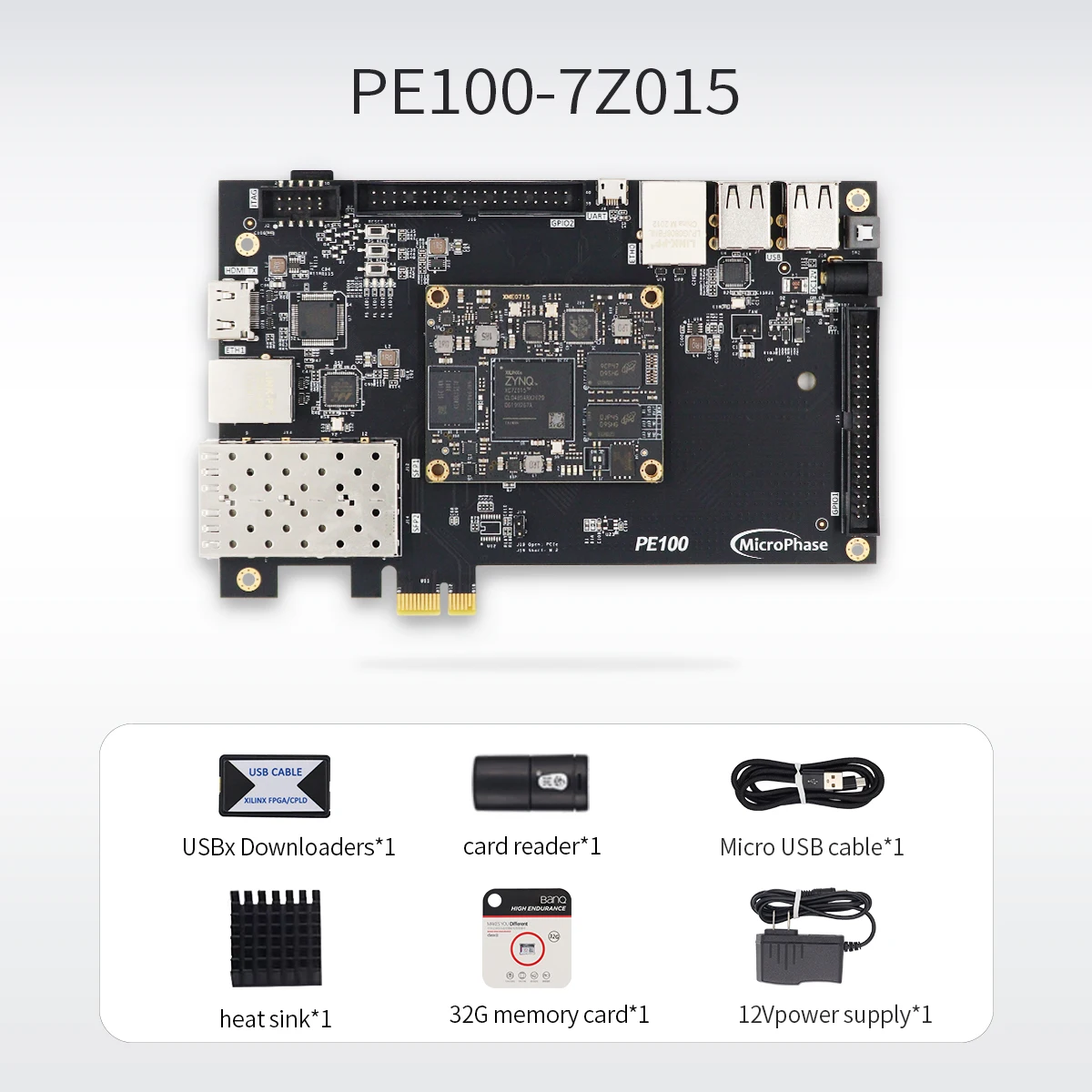 Microphase PE100 FPGA ZYNQ Development Board ARM XC7Z015 PCIE SFP