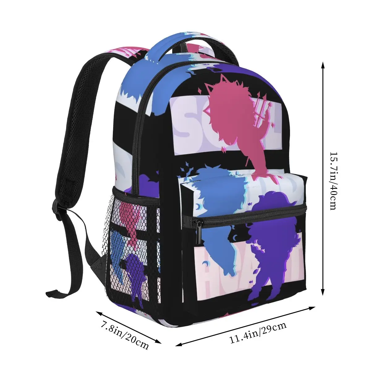 Chonny-Jash Silhuetas Mochilas para Meninos e Meninas, Estudantes Mochilas Escolares, Mochila de Viagem dos Desenhos Animados, Bolsa de Ombro, Grande Capacidade, Bookbag