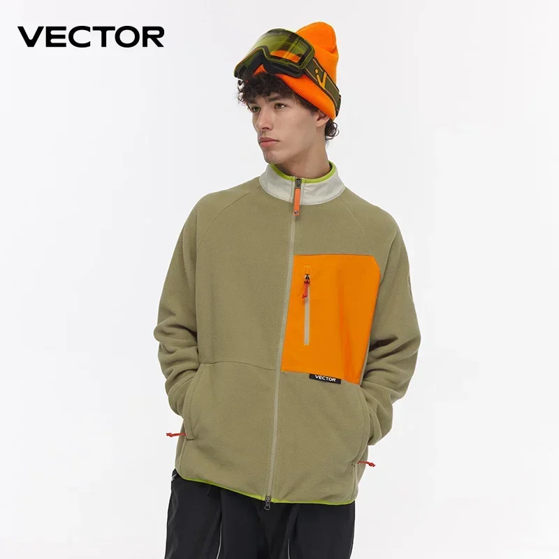 VECTOR Fleecejacke Frau Herbst Winter Warme Mäntel Männer Kleidung 2023 Kontrast Ärmel Sweatshirt Mäntel Farbe Outdoor Jacken