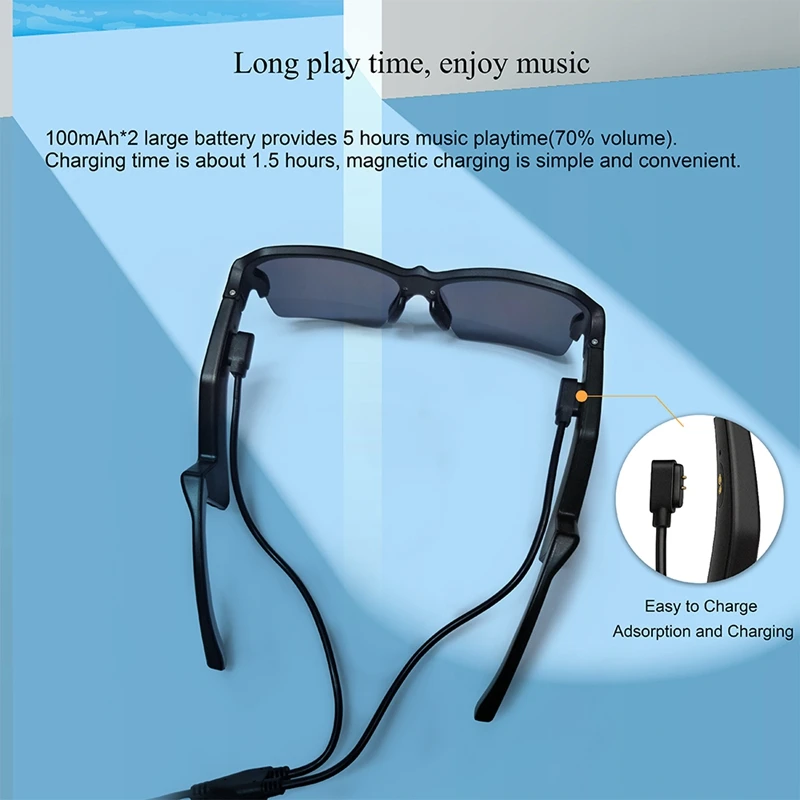 2026 New 4K HD Camera AI Glasses Men Intelligent Directional Audio Glasses TWS Outdoor Sunglasses Cycling Sun Bluetooth Glasses