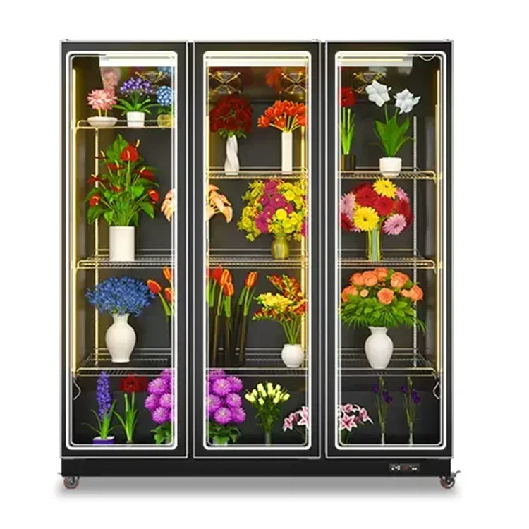 HOT SALE Energy-Saving And Low-Consumption Glass Door Flower Display Cooler Cabinet Refrigerator Flower Display Refrigeratorchea