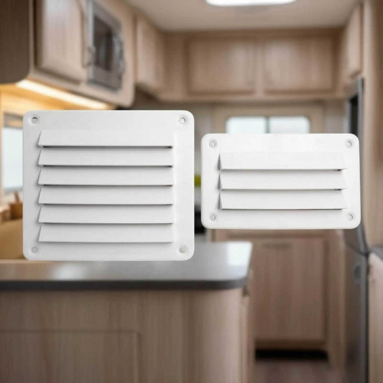 Low-Profile Louvered Vent Cover | Rectangular, roof exhaust vent Grille, for