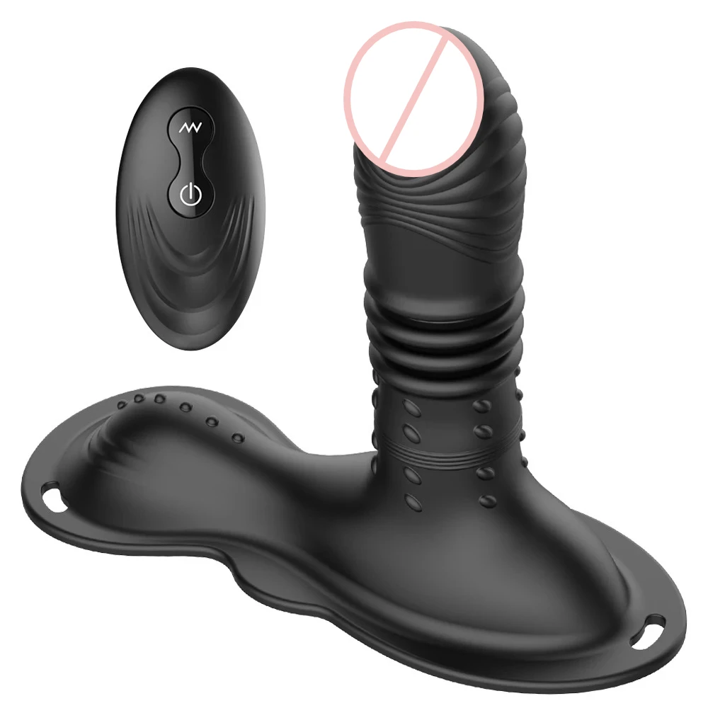 Remote Control Thrusting Anal Plug G Spot Vibrator Prostate Massager Ride Anal Beads Strapless Strap-On Dildo Sex Toy for Woman