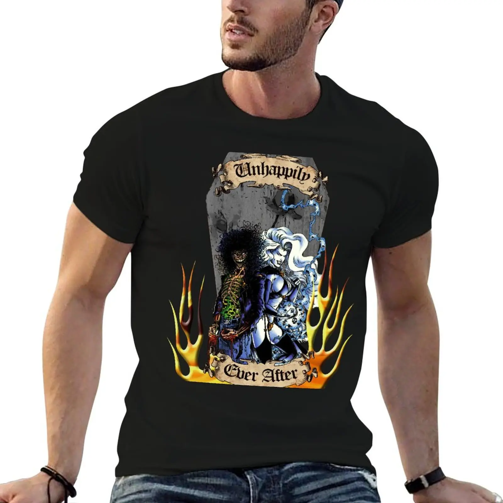 Unhappily Ever After - Lady Death & Evil Ernie T-Shirt anime stuff Funny t-shirt men graphic t shirts