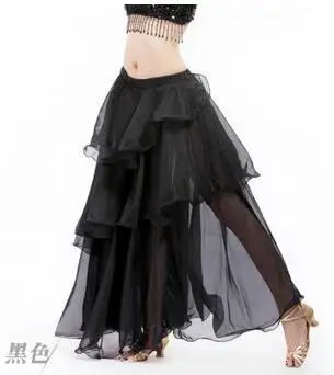 1pcs/lot woman belly dancing skirt cake long skirt chiffon candy color dancing skirt free size