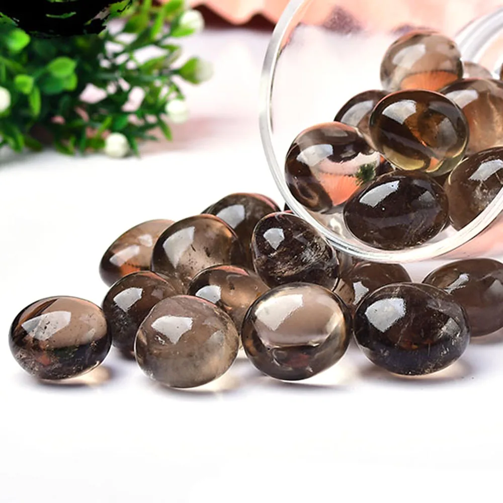 Natural Tea Quartz Tumbled Stones Premium Healing Crystals Quartzs Energy Mineral Gemstones Set for Aquarium Lot wholesale