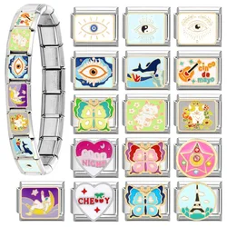 DAVINI 1pc 9MM Italian Modular Charms Handmade Stitching Bracelet Retro Creative DIY Modular Bracelet Accessories Jewelry