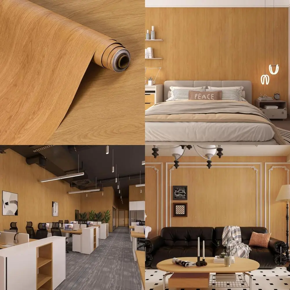 ورق اتصال من خشب الجوز مقاوم للماء قابل للتقشير واللصق للأثاث ورق جدران خشبي بني من الفينيل ذاتي اللصق واسع جدًا 31x