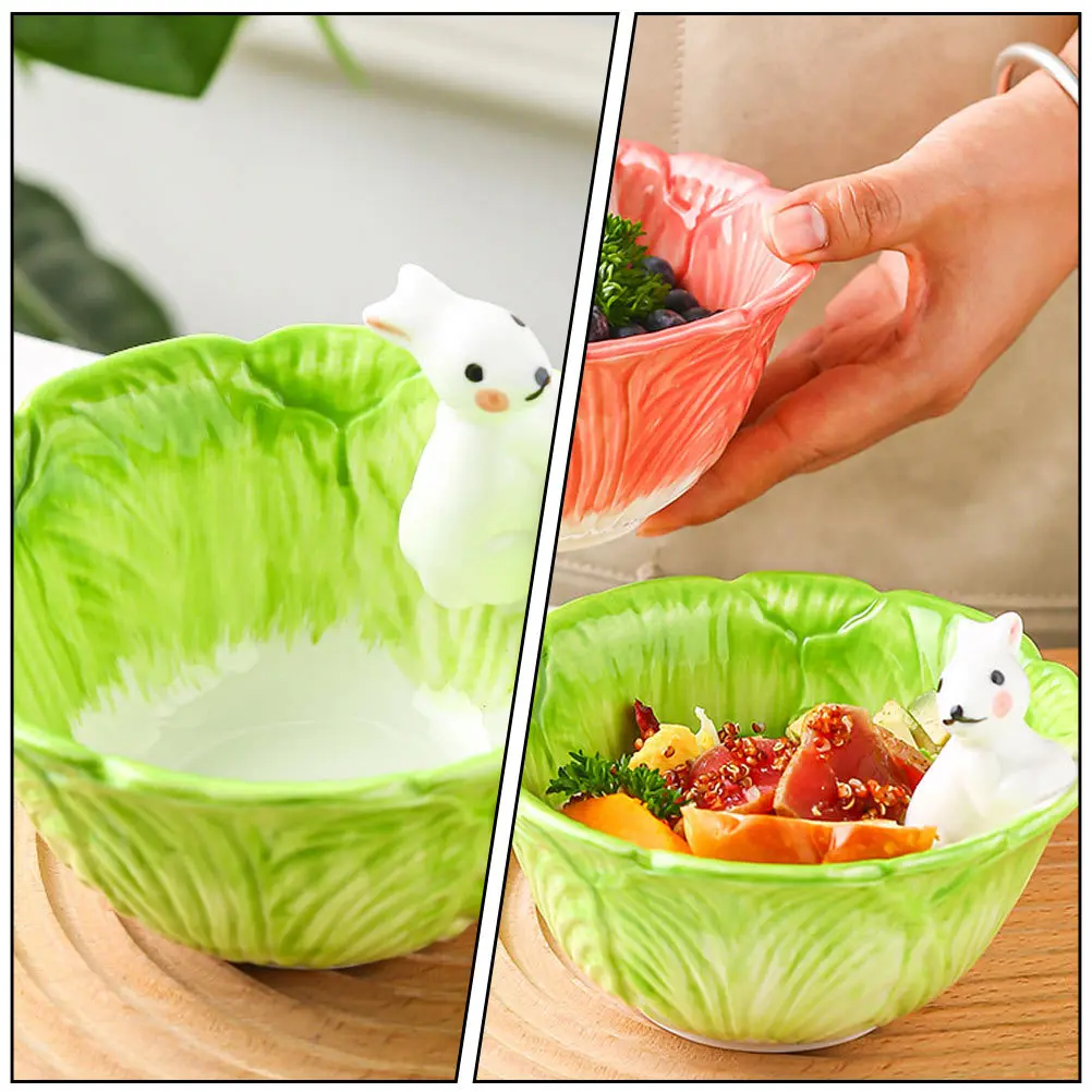 

Cute Ceramic Rabbit Bowl for Kids Soup Fruit Salad Dessert Random Color Multi-Functional Home Tableware Kitchen Supply