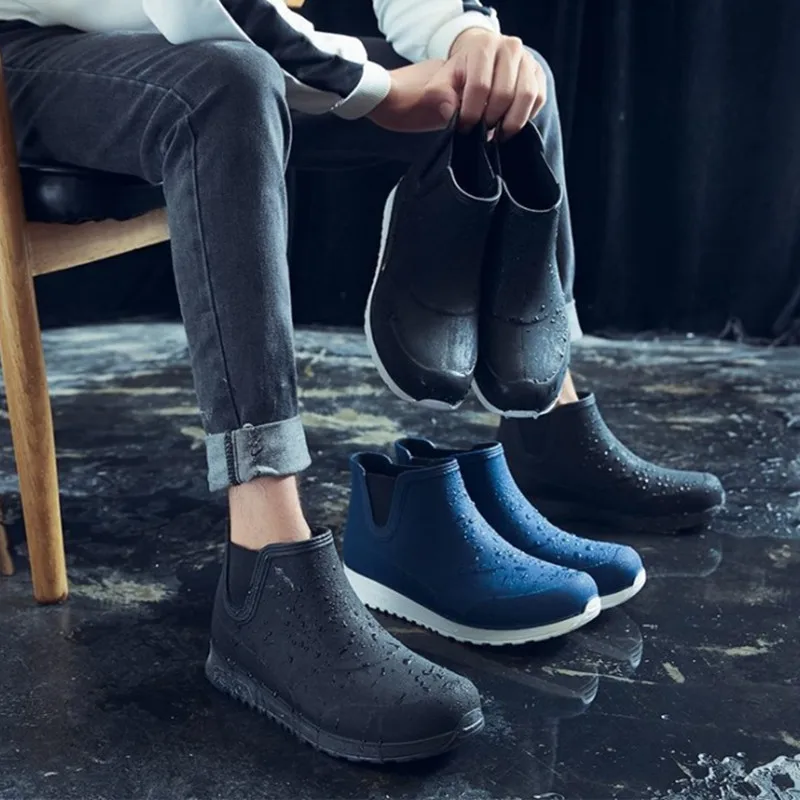 New Outdoor Non-slip Light Shoes Men Rain Boots Waterproof Rubber Fishing Shoes Durable Waterproof Rubber Fishing Shoes