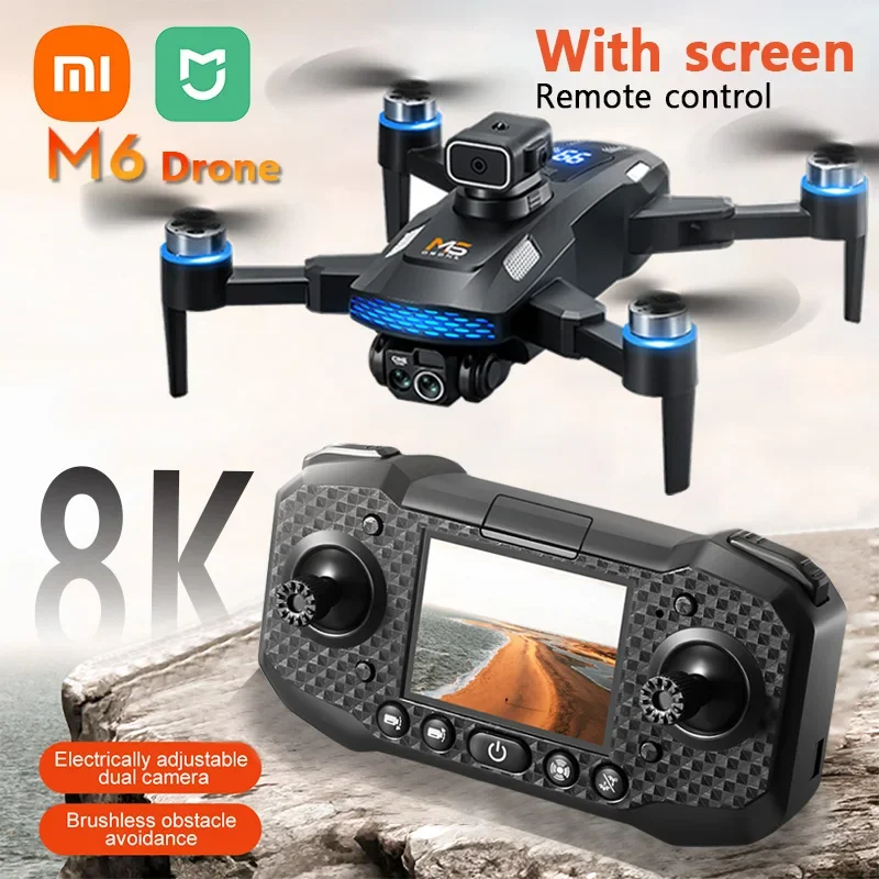 Xiaomi Mijia M6 Drone 8K Professional HDกล้องDrones 5G WIFI FPVวิดีโอ 4K UAVพร้อมรีโมทคอนโทรลหน้าจอRC quadcopter Dron