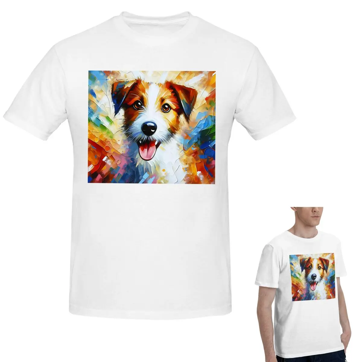 

Kromfohrlander Dog Jack Russell Terrier Acrylic Print Pet Portrait Dog Lovers T-Shirt Men's Fashion T Shirt Men O-Neck Shirts