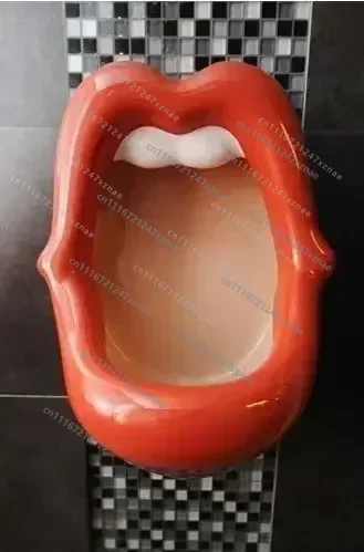 Creative Red Lips Urinal Customizable Novelty Urinal, Unique Lip-Shaped Funnel, Personality Beauty Design for Bathroom, Fun Gift