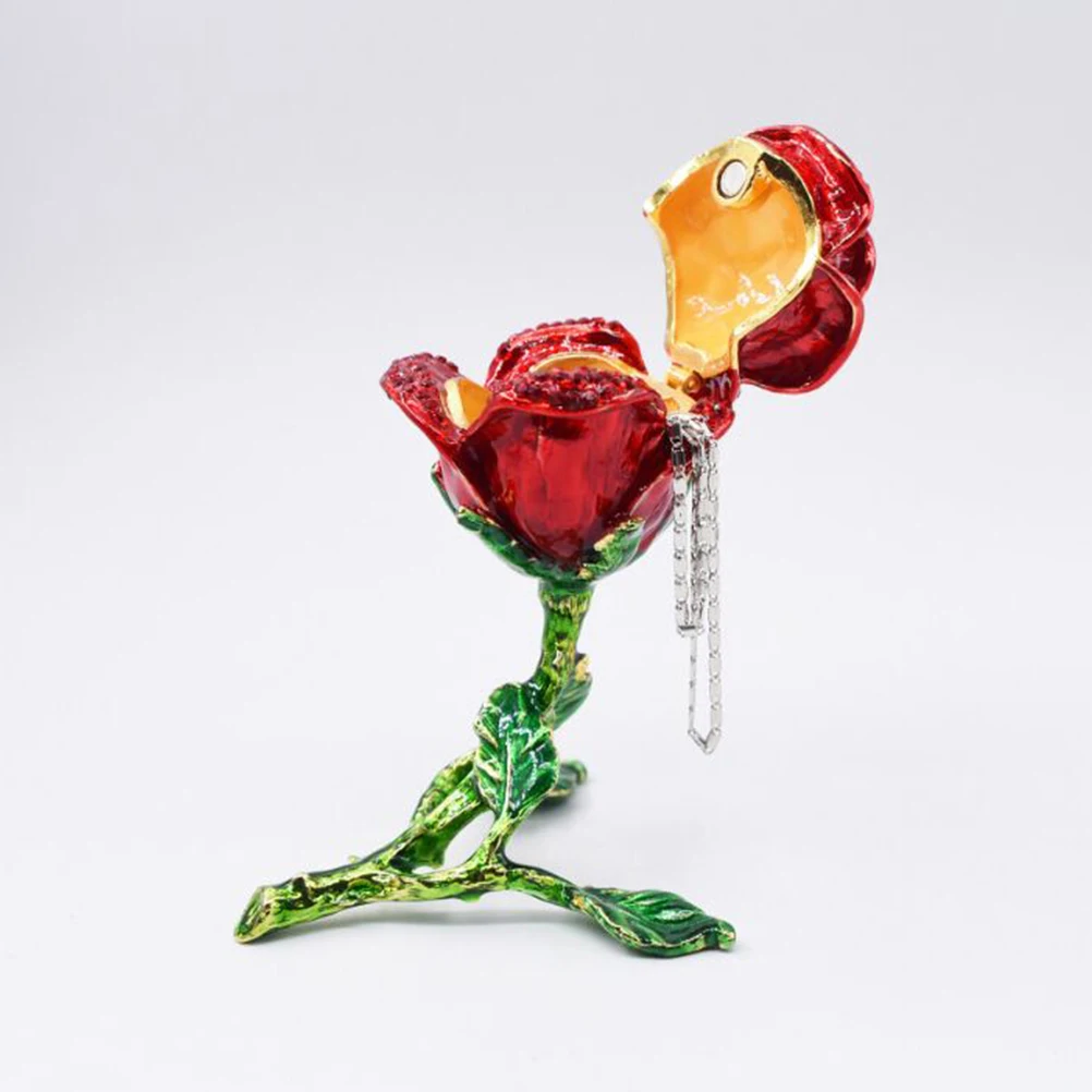 

Шкатулка для драгоценностей, искусственные лепестки, настольный декор, держатель для колец, статуя из сплава, эмалированный чехол со стразами, винтажная шкатулка для безделушек