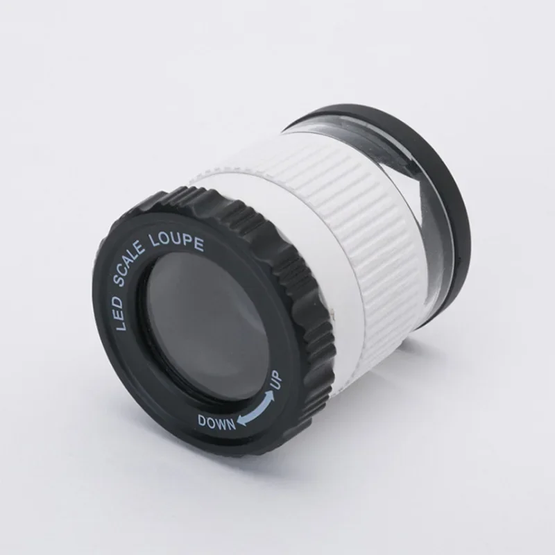 30X LED Portable Fabric Inspection Magnifier Cylindrical High-Definition Magnifying Tool for Reading and Repairs