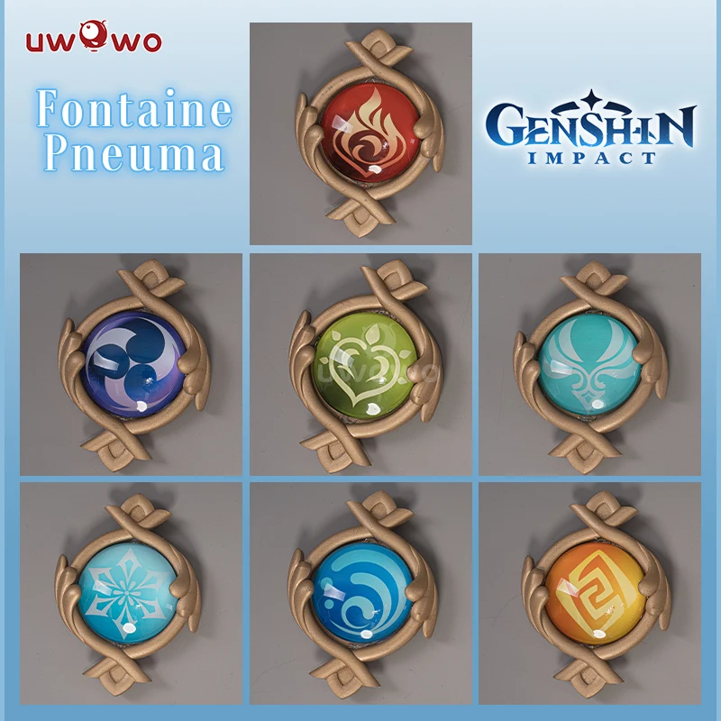 UWOWO-Juego de visión LED Genshin Impact, accesorio de Cosplay "Ojo de Dios", Pyro Cryo Hydro Geo Dendro Electro Anemo