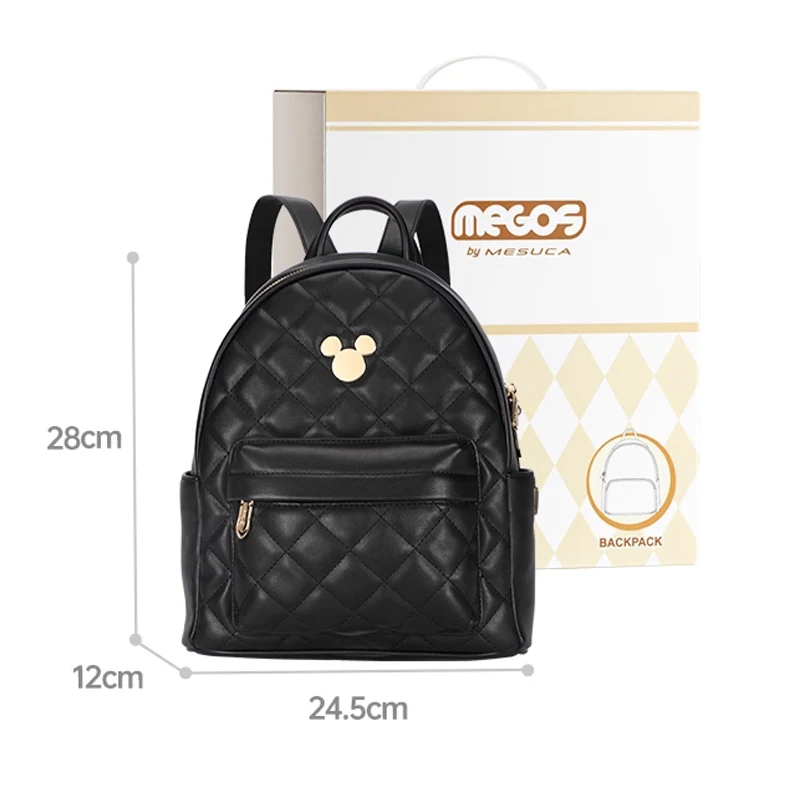 Женский рюкзак из искусственной кожи с Микки Диснеем, черный большой вместительный компьютерный рюкзак, студенческий рюкзак, подарок на день рождения для девочки