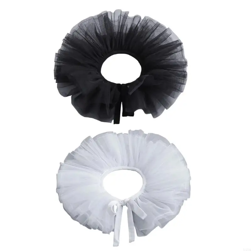 

L5YA Накидки на шею с рюшами в стиле ретро Регулируемое колье Воротник в стиле ретро