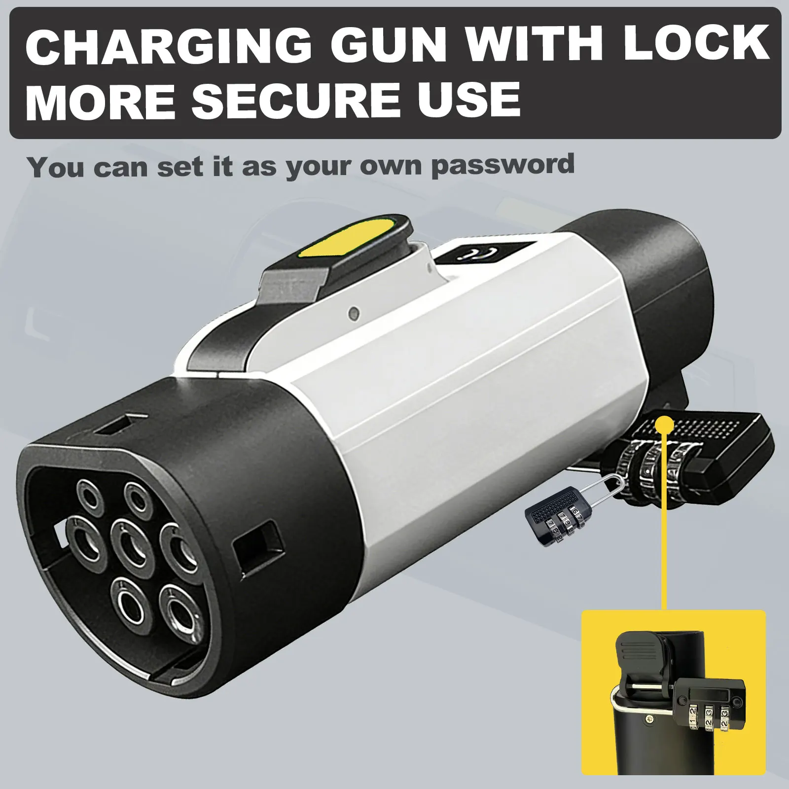NACS to Type 2 Lockable anti-theft Adapter Electric Vehicle Charger Connector 32A 7KW 250V Tesla Charger to Type 2 Car Charging view 4