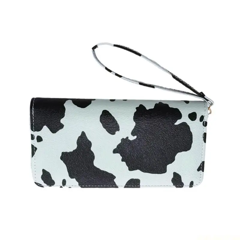 

X90D Versatile Cow Print Clutch Purse PU Leather Wallet Suitable for Daily Use Travel and Parties