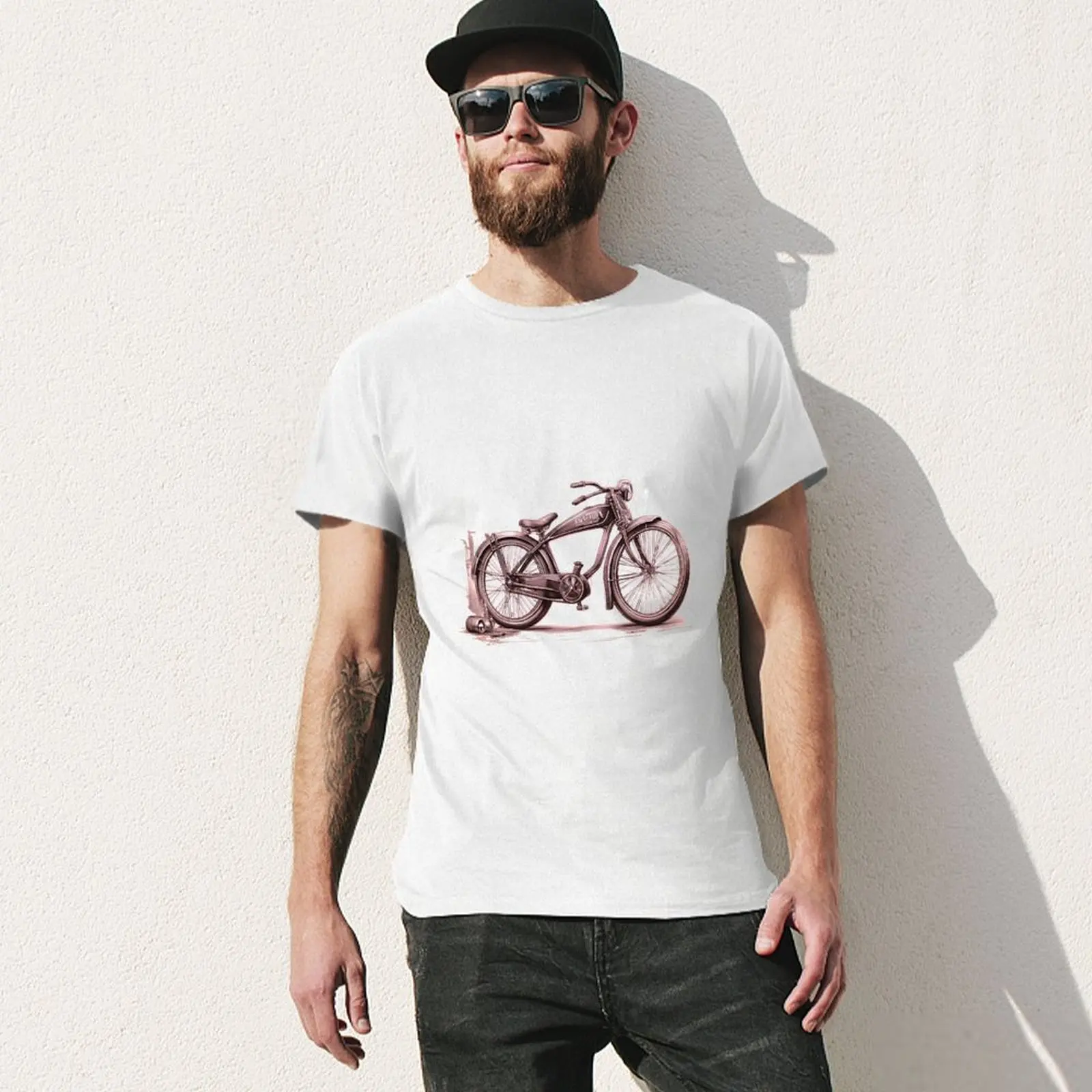 La grande bicicletta di parigi t-shirt magliette carine magliette oversize in cotone da uomo