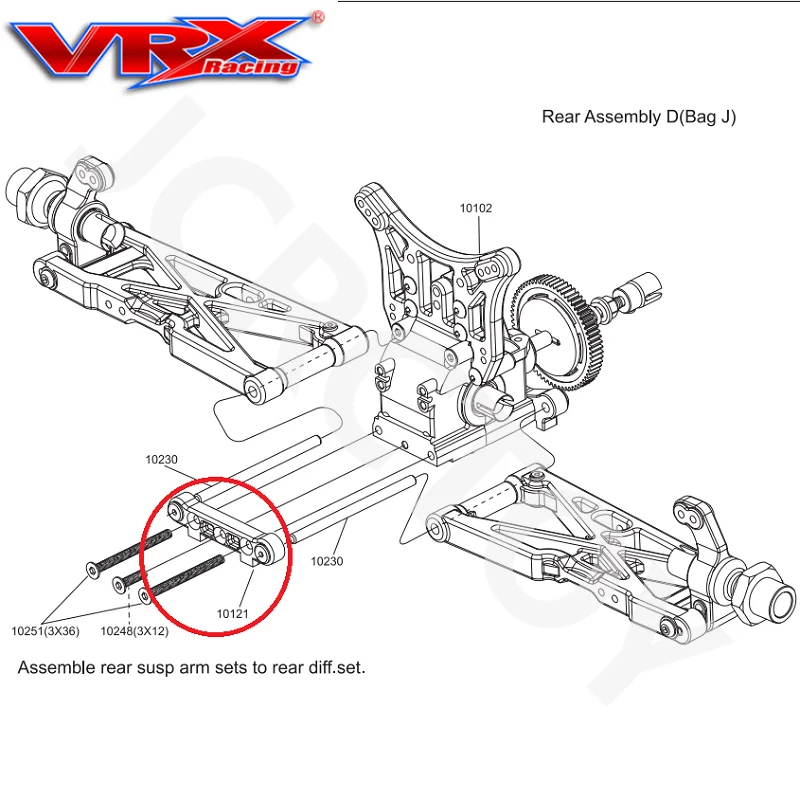 RC 10970 10914(10121) Plastic/Metal Rear Susp.Holders 2Pc For 1/8 1/10 VRX Racing RH1001/02 RH815/16 RH817/18 Spare/Upgrade Part