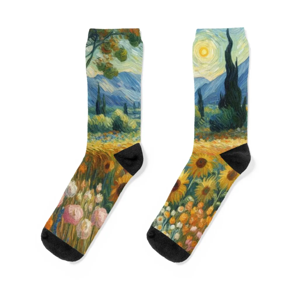 

Summer van gogh Socks sheer custom golf Hiking boots Socks For Men Women's