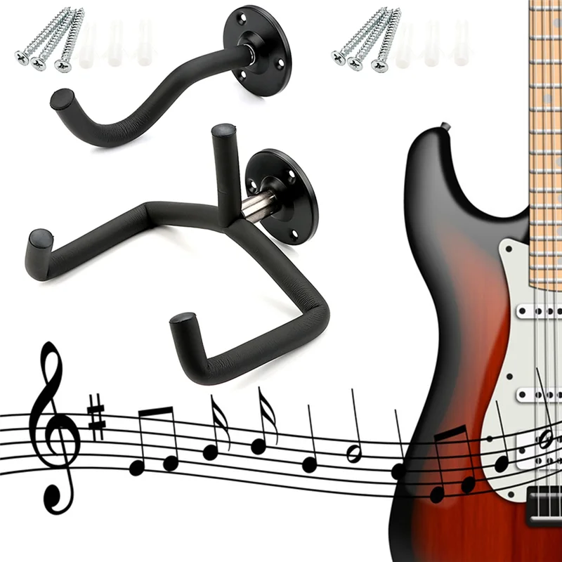 

NALFI-Wall-Mounted Heavy Duty Guitar Hooks - Pack Of 2 - Suitable For Acoustic And Electric Guitars