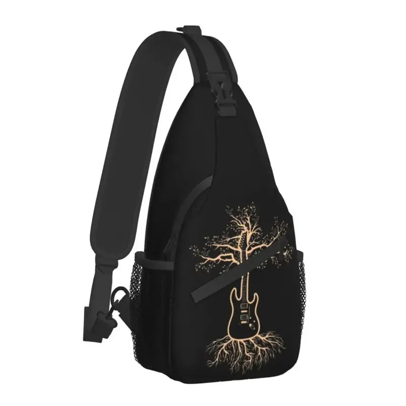 Guitar Tree Of Life Crossbody Sling Backpack Men Custom Guitarist Music Gift Chest Shoulder Bag for Cycling Camping Daypack