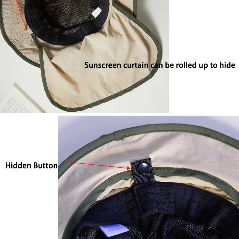 Quick Drying Fisherman Hat H135 Outdoor Mountain Shading Hat, Mountain Camping Sun Protection Summer Caps Men and Women