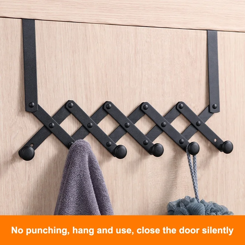 High Quality Adjustable Coat Hooks Door Wall Hanging Wrought Iron Storage Shelf Hanger Clothes Hook Wrought Iron Coat Rack