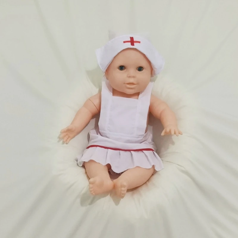 

0-12M Baby Photo Shooting Props Nurse Costume Hat Apron Photo Props Newborn Photo Clothes Photostudio Infant Accessories