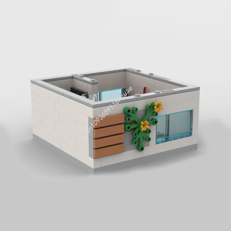 605pcs MOC Modern Family House Modular Modulared Model Building Christmas Gift Blocks Assemble DIY Education Brick Toys Kids