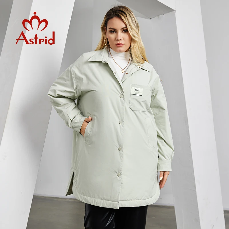 

Astrid Autumn Winter Women's Jacket Long Lapel Split Hem Warm Padded Parka Casual Coat Plus Size Women Clothing New in Outwears