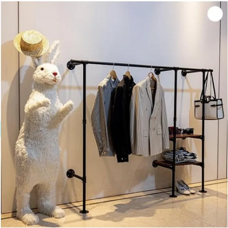 Coat rack, bedroom hanger, large space floor-to-ceiling clothes rack, multi-functional shelf, window