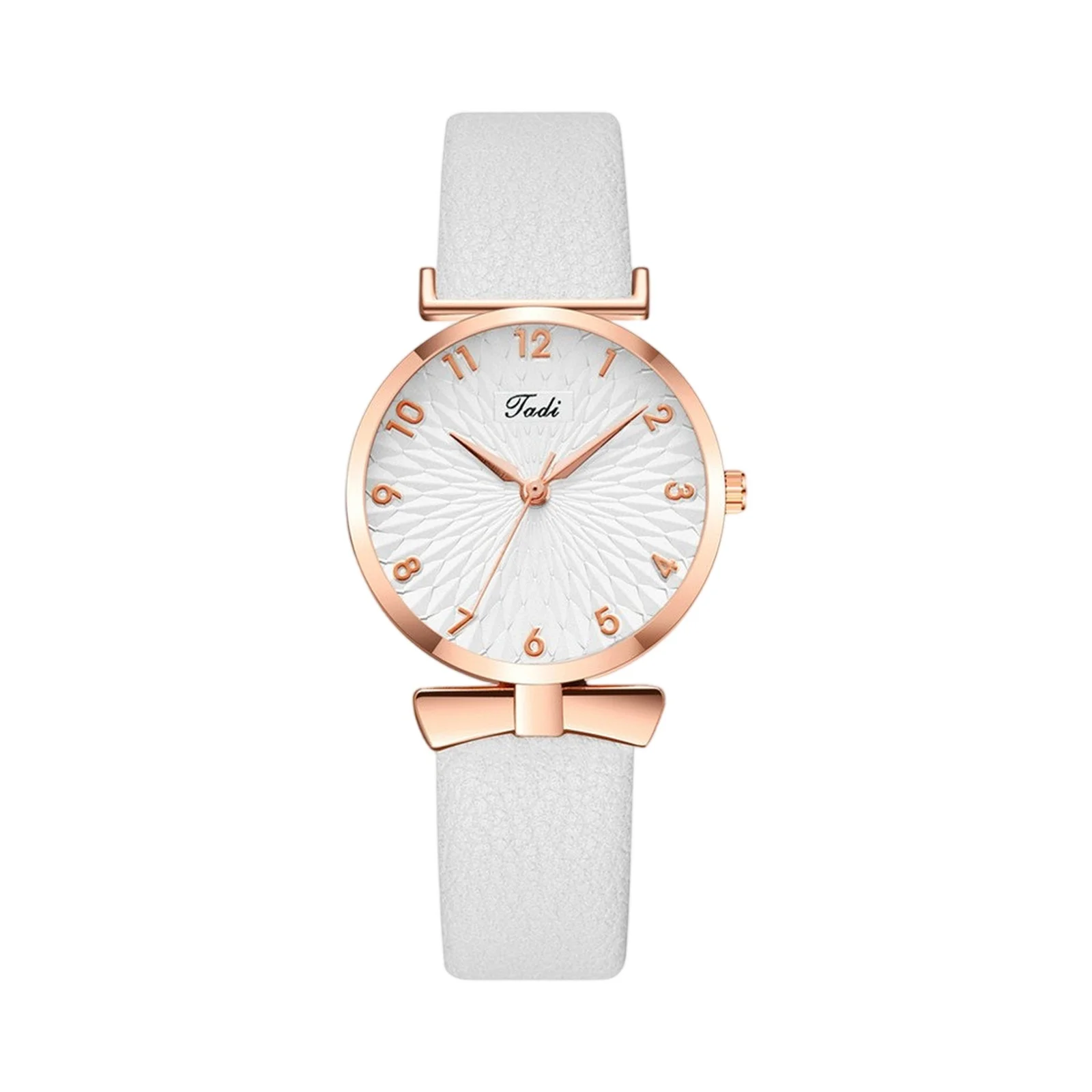 ساعة نسائية عصرية شعبية كاجوال بنمط دائري بحزام جلدي ساعة كوارتز أنيقة بمزاج أنثى ديكور الأعمال اليومية #5